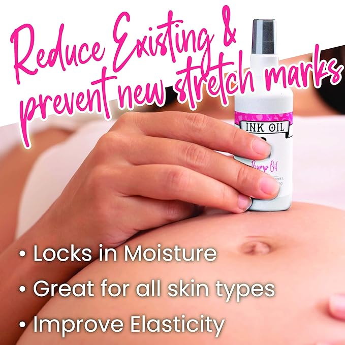 Ink Oil Bump Oil Stretch Mark Treatment | Baby Bump Essentials | Scar Removal | Pregnancy Must Haves First Trimester | Maternity Care | Ink - Bio Oil Stretch Marks Pregnancy | Advanced Skincare