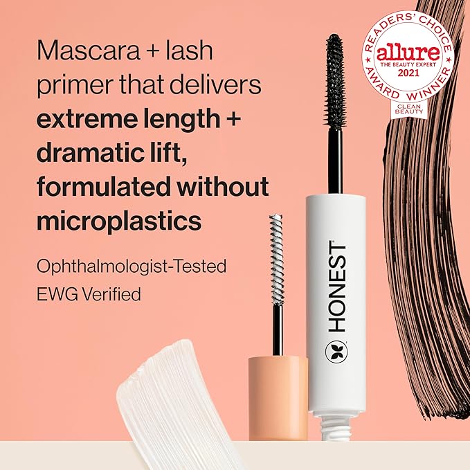 Honest Beauty 2-in-1 Extreme Length Mascara + Lash Primer 3-Pack | EWG Verified + Cruelty Free | 0.27 fl oz each (pack of 3)