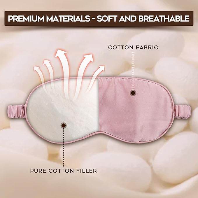 in Flight Mind Mulberry Silk Sleep Mask, Eye Mask for Sleeping with Elastic Headband, Super Soft Sleeping Mask,Comfortable Silk Eye Sleep Mask, Sleep Eye Mask for Night Sleeping, Travel, Nap(Pink)