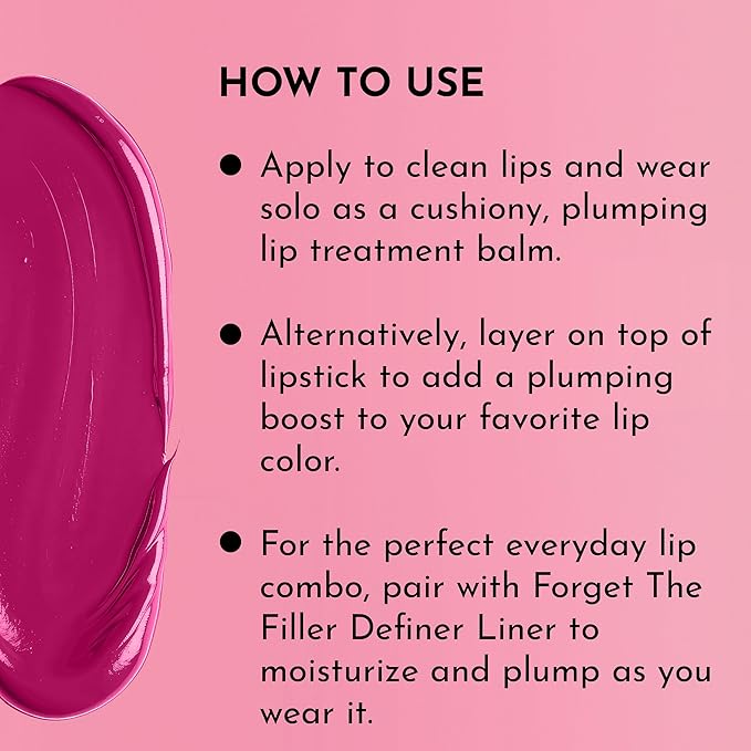 Lawless Forget the Filler Lip Plumping Line Smoothing Tinted Balm - Candy Girl - Premium Tinted Lip Balm with Natural Ingredients to Plump and Smooth Lips for a Firmer, Fuller Look - 0.09 oz