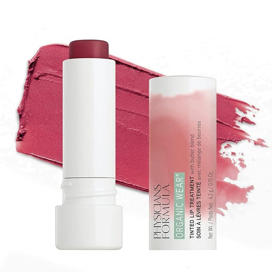 Physicians Formula Organic Wear All Natural Tinted Lip Balm Treatment, Red Berry Me | Dermatologist Tested, Clinicially Tested