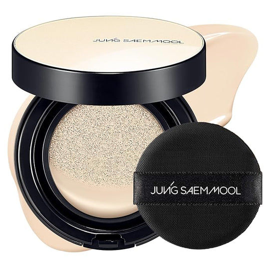 JUNG SAEM MOOL Essential Skin Nuder Cushion 13W Fair Ivory 0.49 Fl Oz, No Refill, Natural Radiant Finish Cushion Foundation with Buildable Coverage, Lightweight Texture, Korean Foundation Makeup