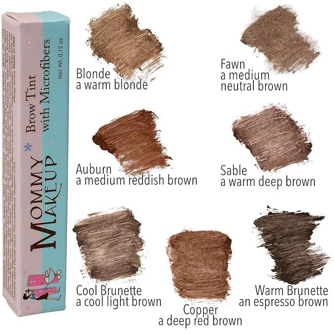 Brow Tint with Microfibers - 4-in-1 Tinted Eyebrow Gel to Groom, Hold, Sculpt & Color Your Brows, Covers Gray Hair - Water Resistant, Clump-Free, Long Lasting (Sable) by Mommy Makeup
