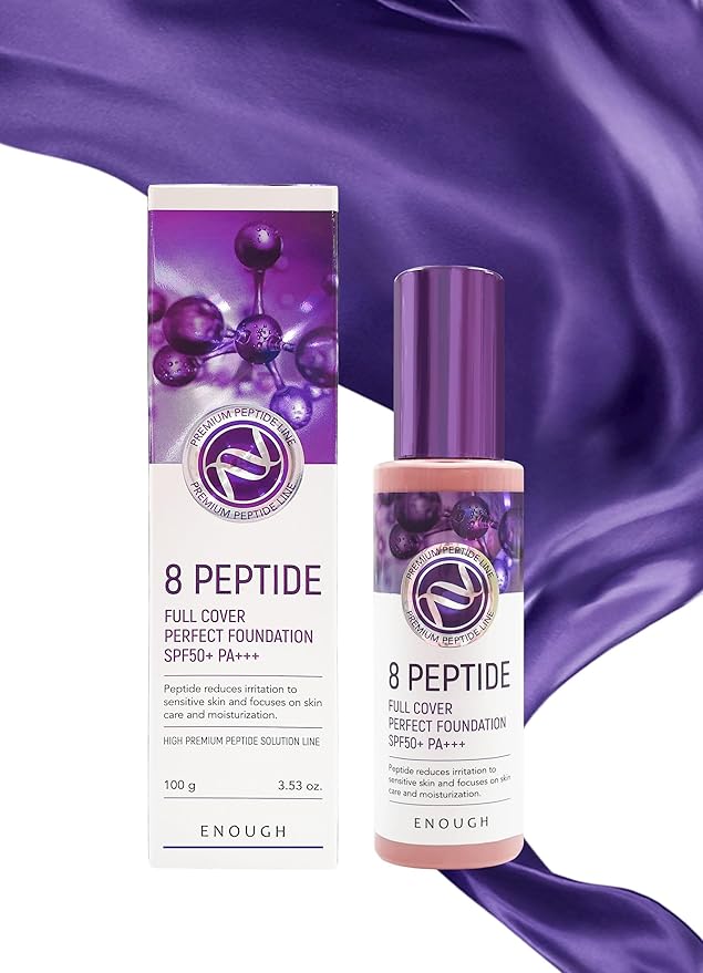 Enough 8 Peptide, Full Cover Perfect Foundation, SPF 50+ PA+++, 23, 3.53 oz (100 g)