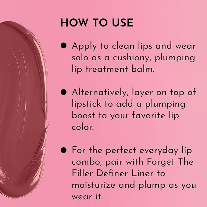 Lawless Forget the Filler Lip Plumping Line Smoothing Tinted Balm - Posey - Premium Tinted Lip Balm with Natural Ingredients to Plump and Smooth Lips for a Firmer, Fuller Look - 0.09 oz