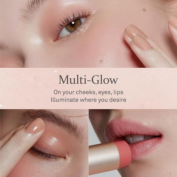 hince True Dimension Radiance Balm 10g - Natural Shimmer Glow Face Highlighter Stick Glow Balm Korean Blush Transparent Color Skin Tone Slim Fitting Texture, Multi Makeup Stick (1, LIGHT, LT001)