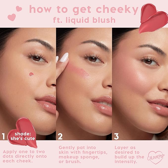 ColourPop Weightless Liquid Blush - Hydrating, Liquid Blush for Cheeks - Glowy Summer Makeup with Hyaluronic Acid for a Healthy Glow - Designed with a Doe Foot Applicator - IKTR (0.30 oz)