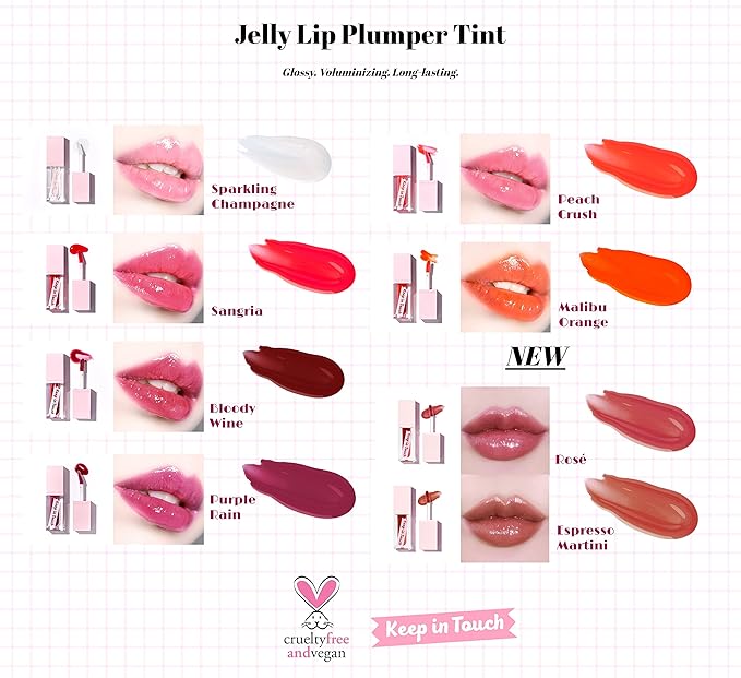 Jelly Plumper Tint (P03 Bloody Wine) | Non-Sticky, Long-Lasting Lip Gloss | Vegan and Cruelty-Free Korean Lip Tint