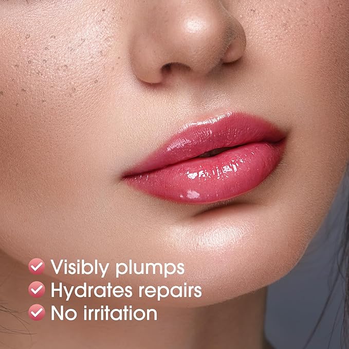 Berry Lip Gloss Hydrating, Plumps, High Glossy, Non-Sticky and Lightweight, Moisturizing, Shiny and Vegan Tinted Lip Gloss, Nourish & Hydrate Glow Glossier Lip Balm Lipstick(6# BERRY)