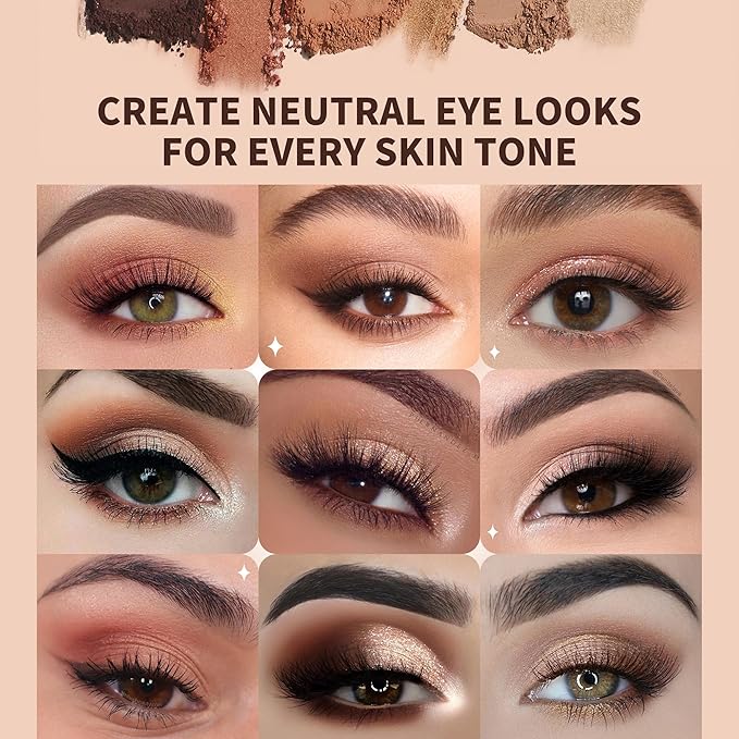 docolor Neutral Eyeshadow Palette 9 Colors Nude Brown Eyeshadow Palette Eye Shadow Palette Makeup Palettes with Velvety and Silky Finishes Highly Pigmented Mattes Shimmers Glitter Eye Makeup Palettes