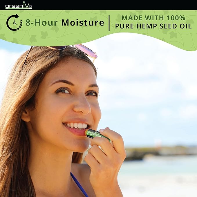 GreenIVe Neem Lip Balm, Vegan Lip Moisturizer with L-Lysine, Soothe and Soften (5)