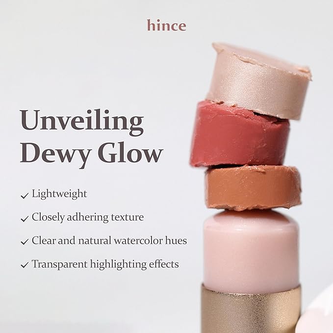 hince True Dimension Radiance Balm 10g - Natural Shimmer Glow Face Highlighter Stick Glow Balm Korean Blush Transparent Color Skin Tone Slim Fitting Texture, Multi Makeup Stick (1, DAWN RAY, TP002)