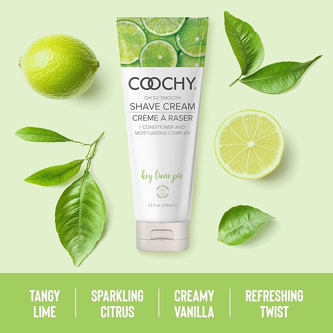 Coochy Shave Cream - Moisturizing Shave Lotion - Gentle Intimate Shaving Cream - For Bikini Area, Underarms, Legs & More - Rash-Free, Hydrating Formula - Key Lime Pie, 3.4 oz