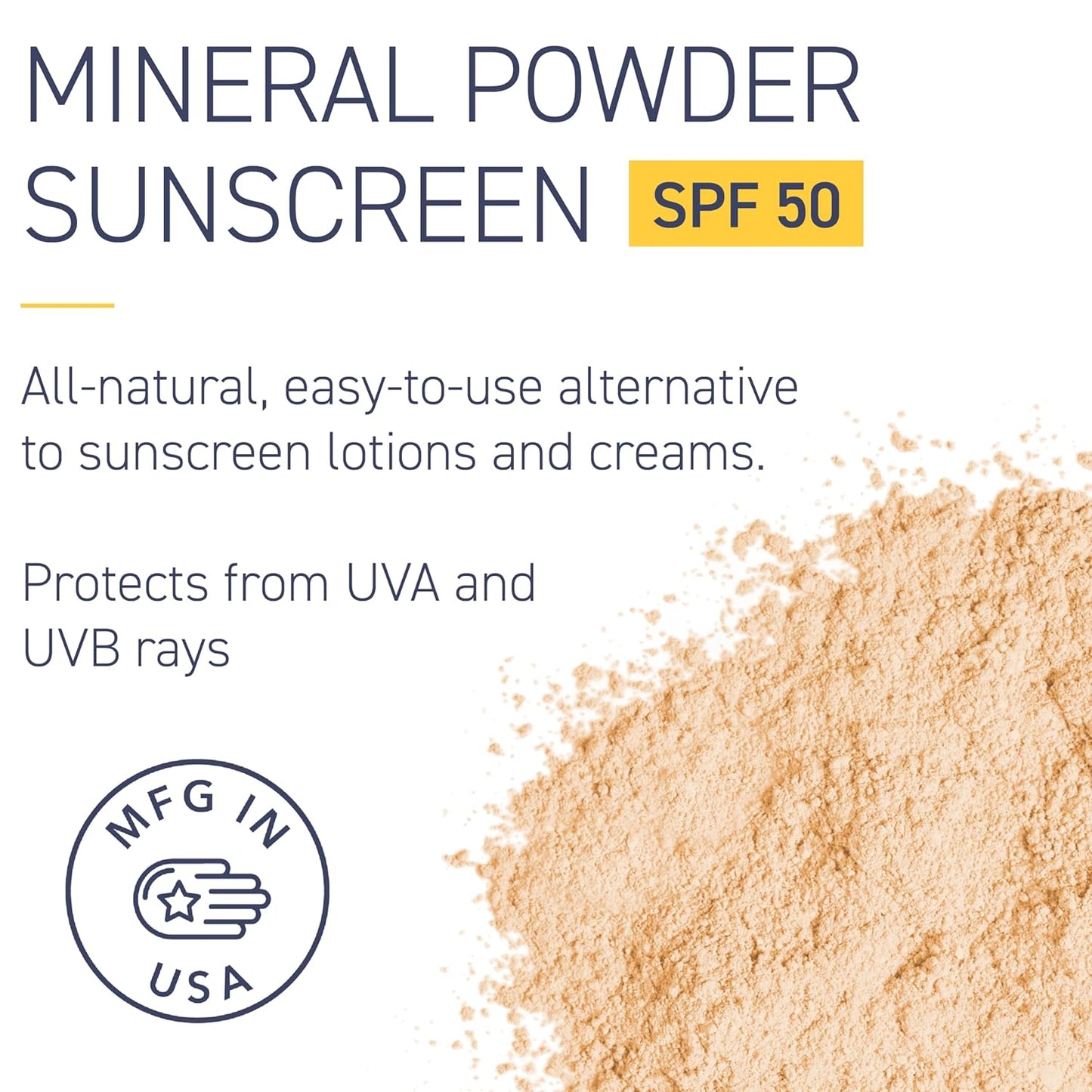 Brush On Block SPF 50 Mineral Powder Sunscreen, Translucent, Broad Spectrum, Water Resistant Face Protection, For All Skin Tones & Types, Reef Friendly, Mfg in USA