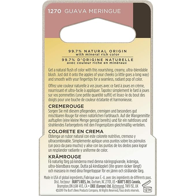 Burts Bees Guava Meringue Color Nurture Cream Blush, 7.08 GR