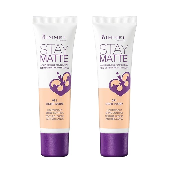 Rimmel, Stay Matte Foundation, Light Ivory 2 count (Pack of 1)
