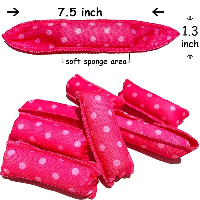 Aimin Soft Curlers for Overnight Heatless Curls, No Heat Foam Rollers for Long Hair, Satin Sponge Curlers (30 pcs, pink)