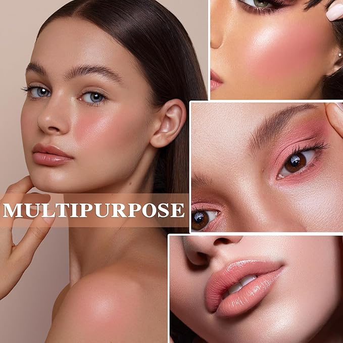 2 Colors Blush Stick,Multi-Use Cream Blush,Waterproofing Highly Pigmented Makeup Stick,Moisturizing Makeup Cream Set A8