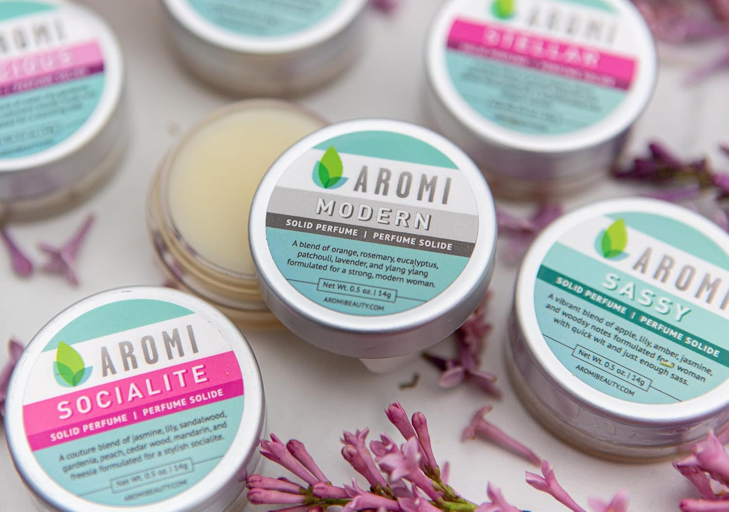 Aromi Sassy Solid Perfume | Fresh, Fruity Fragrance, Vegan, Cruelty-free, Clean Scent, Apple, Jasmine, Amber, Wax Based, Travel, Gift, Handmade (Sassy)