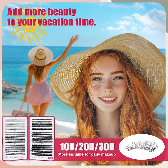 Bombshell SE Lash Clusters 600PCS Lashes - Lash Clusters 10D 20D 30D+40D50D60D Individual Lashes Clusters D Curl Lash Extension 8-16MM Eyelash Clusters DIY Cluster Eyelash Extensions for Beginners