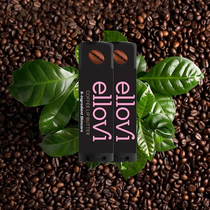 Natural Lip Butter Lip Balm - Coffee - Pure Enough to Eat - Made With Just 6 Vegan Ingredients - Moisturizing Lip Care for All Day Hydration (2-Pack)