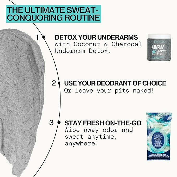Pacifica Beauty Coconut Milk & Essential Oils Underarm Deodorant Wipes, Helps Remove Odor, Aluminum-Free, Vegan & Cruelty-Free, 30 Wipes (2-Pack)