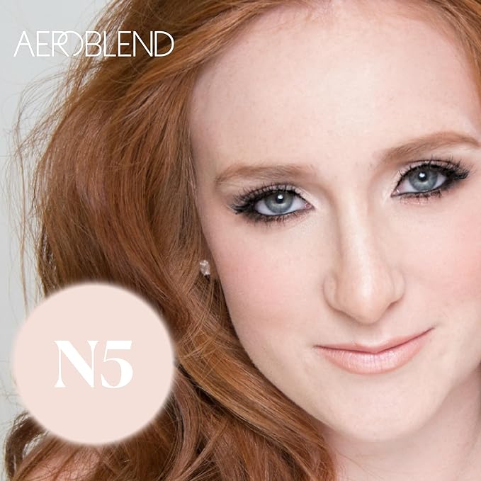 AEROBLEND Airbrush Foundation Makeup (N5) Professional, Water-Based, Buildable, Long-wearing, For all skin types, 1 oz