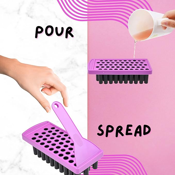 Lip Balm Filling Tray Kit - 1x Filling Tray, 1x Spatula, 50x Lip Balm Tubes (Black), 50x Writable Sticker (3 colors), 50x Printed Stickers (Transparent) - DIY Homemade Lip Balm - Gift Idea