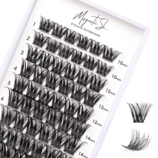 Cluster Lashes 72 Individual Lashes Clusters Eyelash Extensions False Eyelashes DIY Lash Extension Reusable False Eyelashes Natural Look Mix 10-16mm C D Curl-DM27