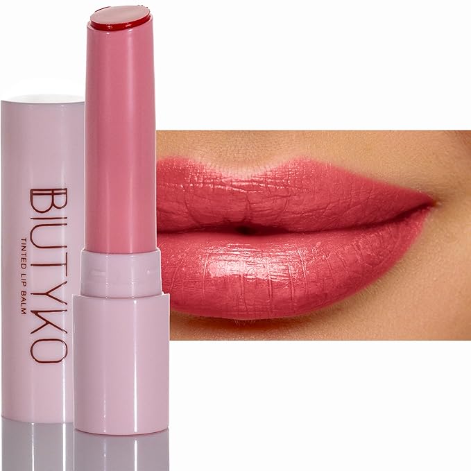 Lip Balm Hydrating for Dry and Chapped Lips Tinted Subtle Color Non-Sticky Juicy Finish | Coral