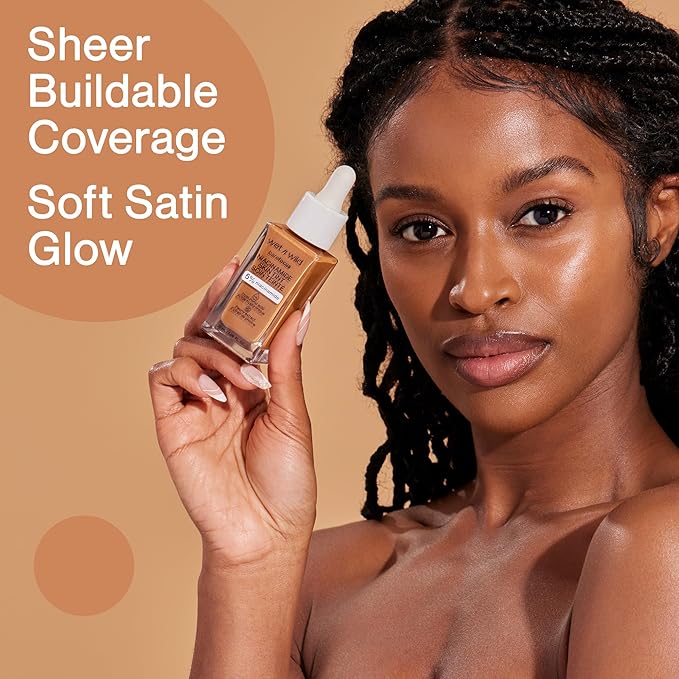 wet n wild Bare Focus Skin Tint, 5% Niacinamide Enriched, Buildable Sheer Lightweight Coverage, Natural Radiant Finish, Hyaluronic & Vitamin Hydration Boost, Cruelty-Free & Vegan - Deep Tan