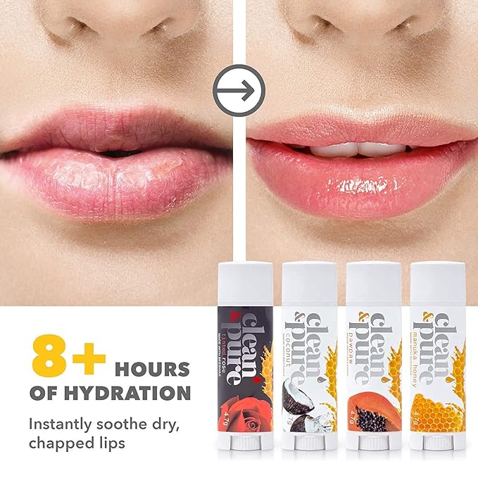 Lip Balm 4-Pack (Pawpaw) | Lip Care Set With 100% All Natural Beeswax and Vitamin E Oil | Flavored Lip Balm for Dry, Chapped Lips | Made in Australia…