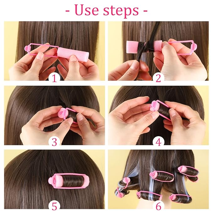Pengxiaomei 36Pcs Foam Sponge Hair Rollers, 2.4 Inch Hair Curlers to Sleep In, Soft Hair Curlers for Curls Style, Heatless Hair Curler
