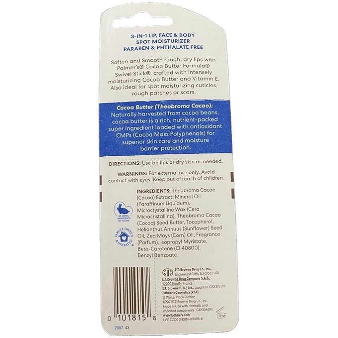 Palmer's Cocoa Butter Formula Swivel Stick 0.50 oz (Pack of 10)