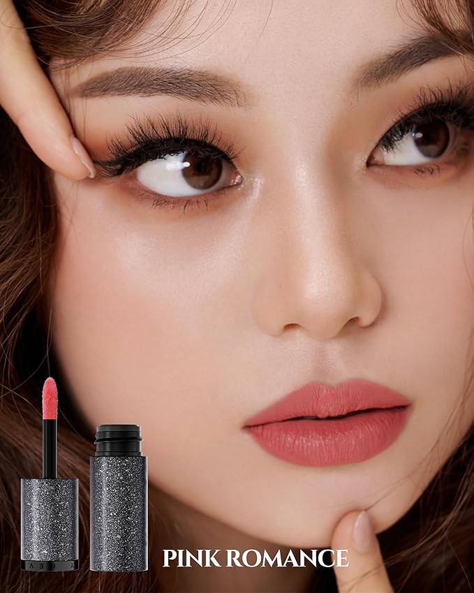 HEVVYMAKEUP Ultra Stay-On Lip Coloring Tint - Vibrant Matte Finish Lip Tint - Long Lasting Airy Weightless Lips with Perfect Fixing - Korean Lip Makeup, Pink Romance, 0.11oz.