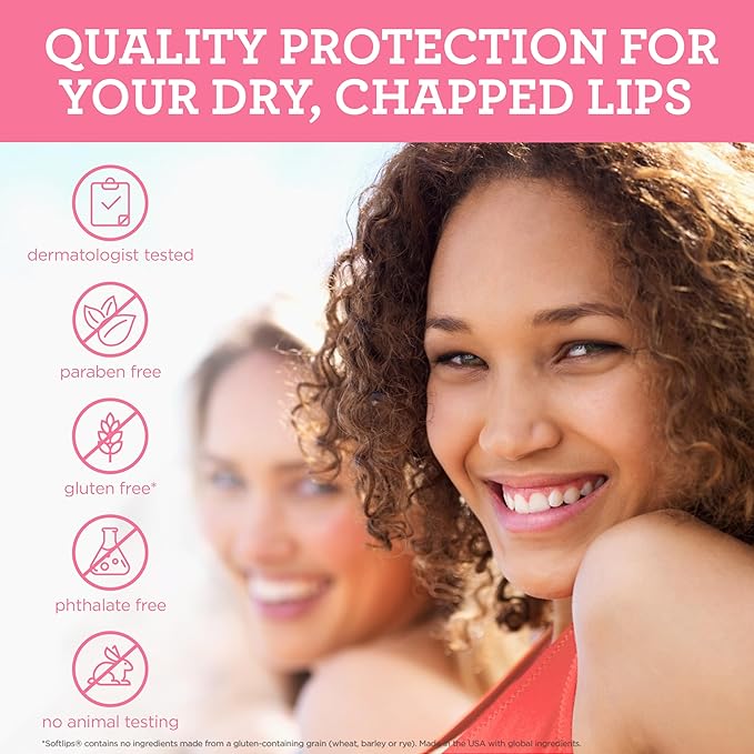 Softlips Watermelon Lip Balm 2-Pack with SPF 20 - Juicy Hydration for Smooth, Protected Lips