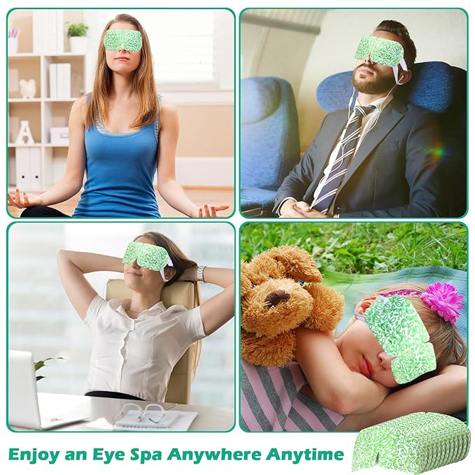 50 Packs Steam Eye Mask for Dry Eyes Spa Warm Sleep Eye Mask Self Heating Disposable Eye Masks for Home Office Travel Eyestrain Relieve (Unscented)