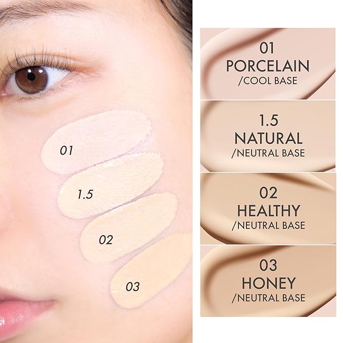 Amuse SEOUL Ceramic Skin Perfector Cushion Foundation Refill | Long-lasting, Lightweight, Semi-matte, Flawless Coverage, Hypoallergenic, Korean Beauty, Vegan(15g / 0.52 oz.) ([REFILL] 01 PORCELAIN)