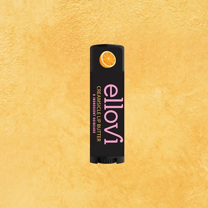 Natural Lip Butter Lip Balm - Creamsicle - Pure Enough to Eat - Made With Just 6 Vegan Ingredients - 100% Natural & Organic Moisturizing Lip Care for All Day Hydration (Single)