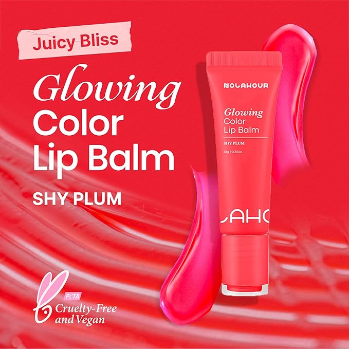 Glowing Color Lip Balm 0.35 Oz| Hydrating Lip Balm Lip Gloss for Girls | Vegan Lip Balm & Lip Plumping Gloss | Lip Glowy Balm & Lip Care for Dry Lips | Moisturizing Lip Balm Shy Plum