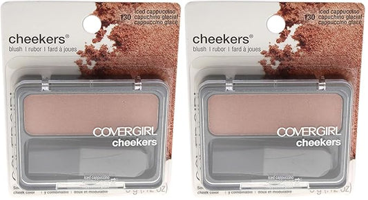 COVERGIRL Cheekers Blendable Powder Blush Iced Cappuccino, .12 oz (packaging may vary), 1 Count (Pack of 2)