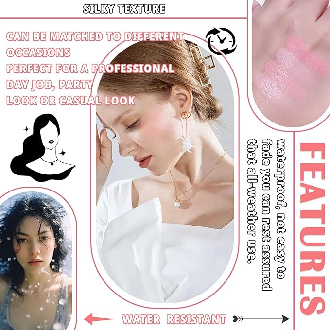 4 Colors Blush Palette for Cheeks,Face Matte Contour Blush Makeup Palette,Buildable Shimmer Facial Cheek Blusher Shades,Blendable Cosmetic Makeup Blush with Blush Brush 01