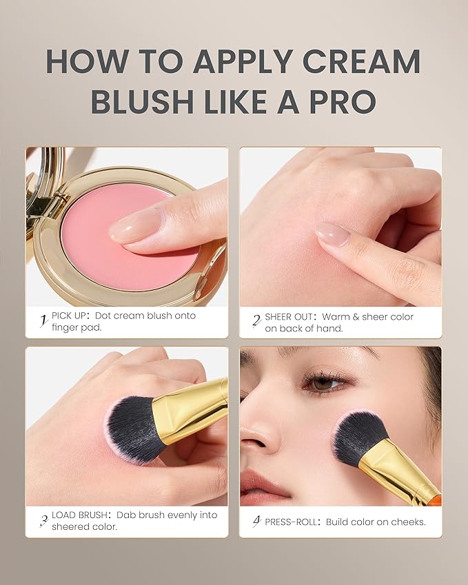 Desert Oak Series Precision Angled Dome Highlight Brush - Small Nylon Bristles for Targeted Cream/Liquid Highlighter, Under-Eye, Nose Bridge & Detail Work, Bubinga Handle & Brass Ferrule (CM 182)