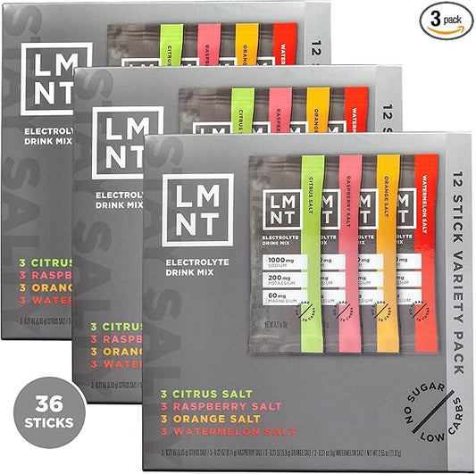 Drink LMNT Zero Sugar Electrolytes - Variety Pack Bundle | Drink Mix | 36-Count