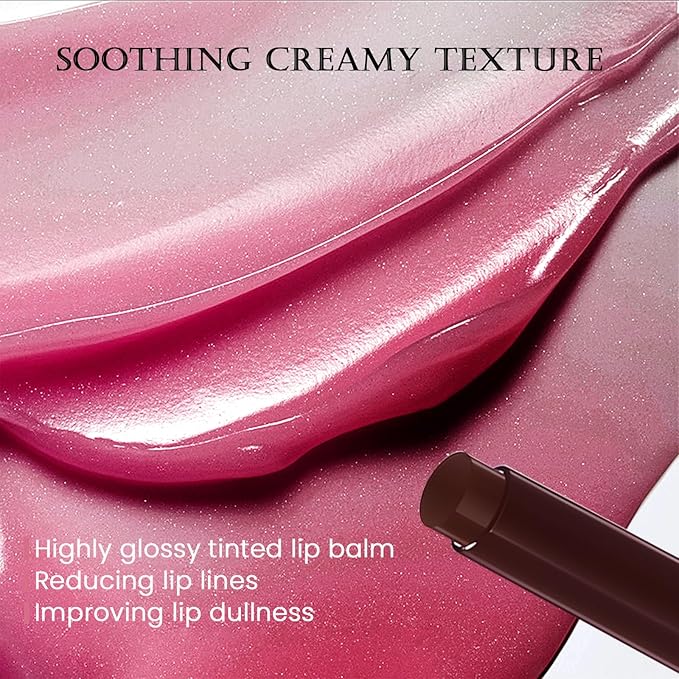 DAGEDA Tinted Lip Balm, Moisturizing Magic Color Changing Lipstick, Soothing Hydrating Lip Balm Tinted, Glossy Lip Plump Gloss Butter Balm, Lightweight, Non-Greasy, 03