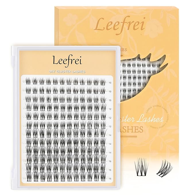 Eyelash Clusters 10-18mm Wispy Eyelash Clusters D Curl DIY Cluster Lash Extension Kit Individual Lashes Kit With Bond & Seal, Glue Remover, Tweezers(LF04 Lashes Only)