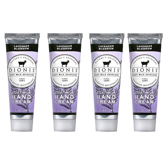 Dionis Goat Milk Hand Cream 4 Piece Travel Gift Set - Lavender Blossom