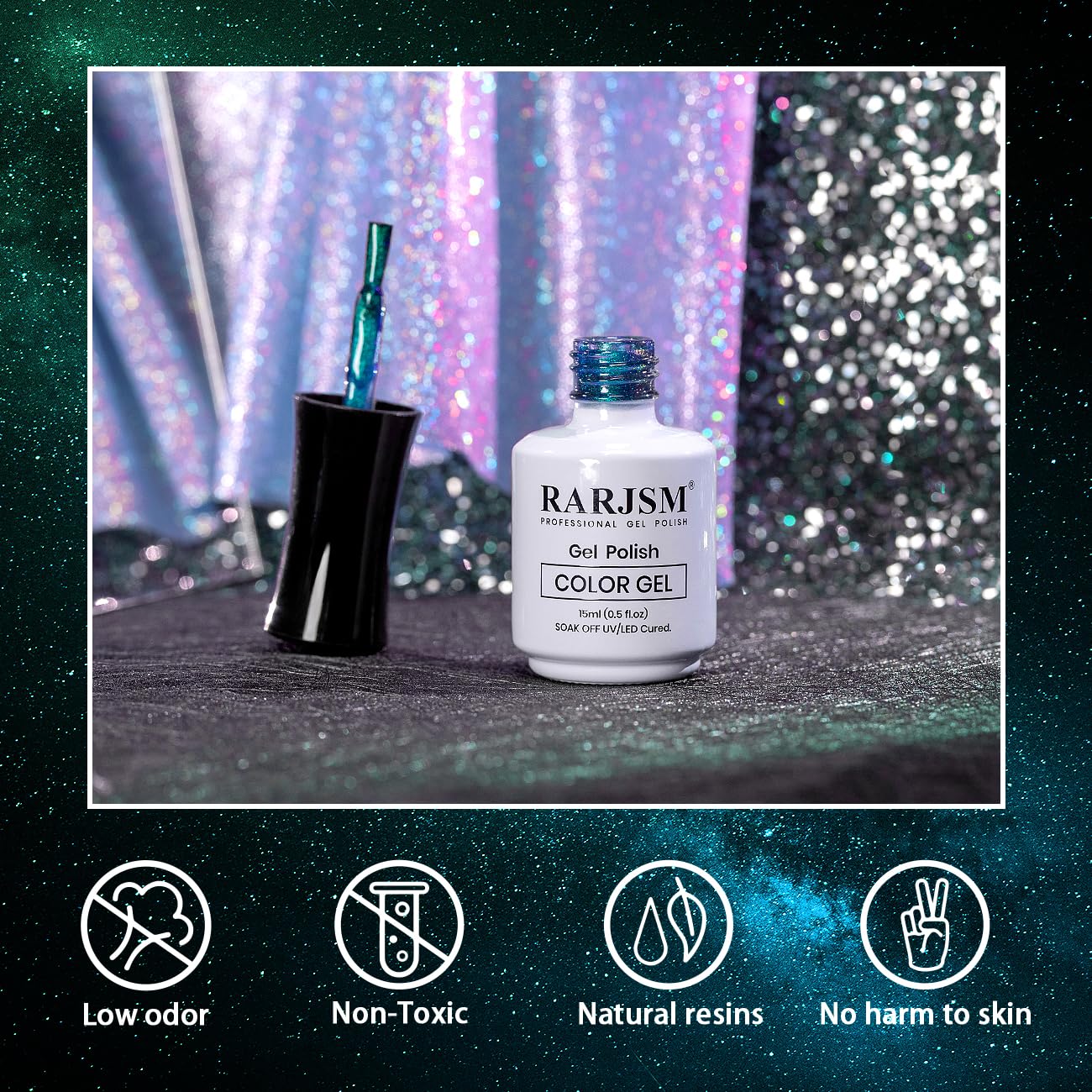 RARJSM Aurora Cat Eye Gel Nail Polish Blue Green Purple Multi Color Velvet Diamond Cateye Gel Polish with Magnet Stick Reflective Shimmer UV LED Curing Requires Soak Off for Home Salon Manicure 15ml