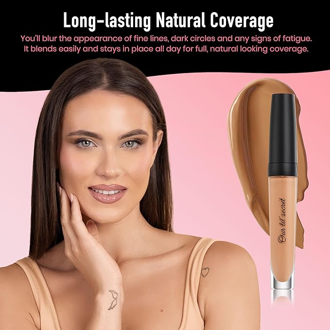 Frankie Rose Cosmetics Our Lil’ Secret Concealer – Sweat-Proof & Matte Under Eye Concealer, Long Lasting Concealer Full Coverage For Fine Lines, Dark Circles & Hide Imperfections - Toffee