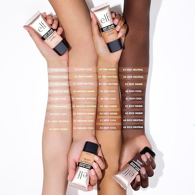 e.l.f. Soft Glam Foundation, Medium Coverage, Long-Lasting & Buildable Foundation For A Smooth, Satin Finish, Vegan & Cruelty-Free, 40 Tan Warm